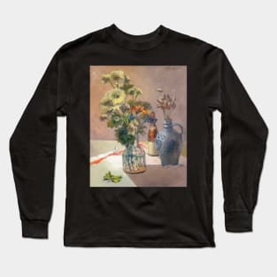 Still life painting; Flowers in vase Long Sleeve T-Shirt